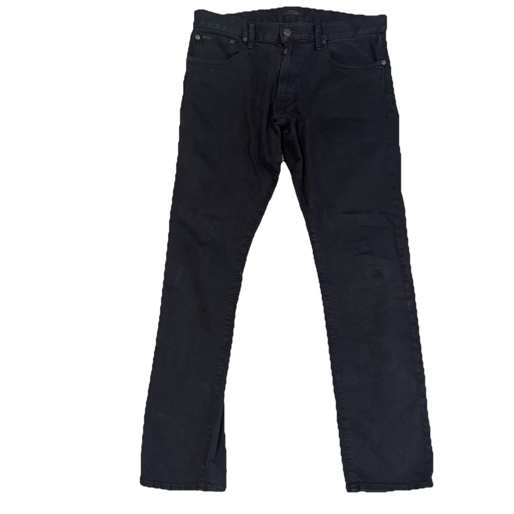 Polo Ralph Lauren The Varick Slim Straight Black Jeans Mens Size 33x32 Denim - Picture 1 of 9